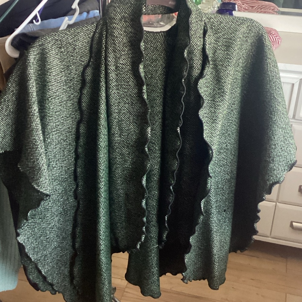 Handmade tweed cape, shawl or office wrap one size super warm